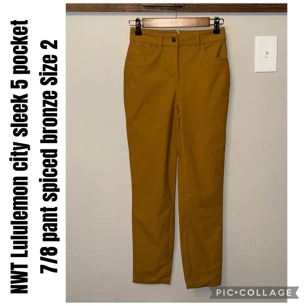 Lululemon city sleek 5 pocket 7/8 pant spiced bronze Size 2